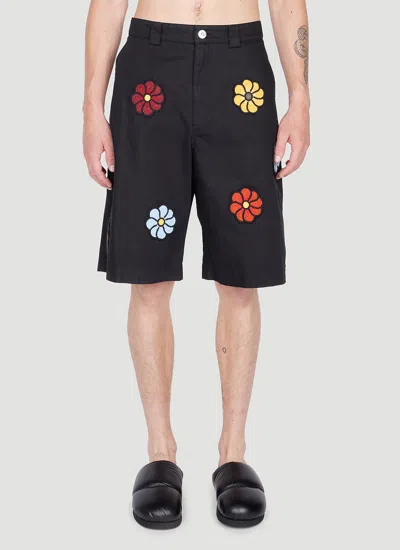 Moncler 1  Jw Anderson Women Floral Bermuda Shorts In Black