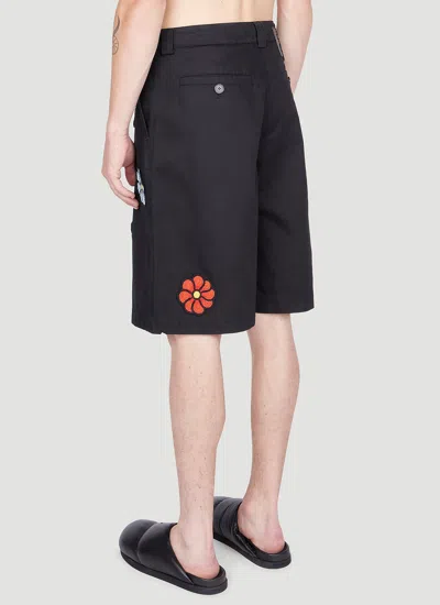 Moncler 1  Jw Anderson Women Floral Bermuda Shorts In Black