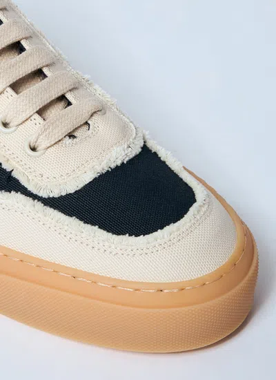 Moncler Sneakers Monaco2 En Toile Et Daim X Palm Angels In White