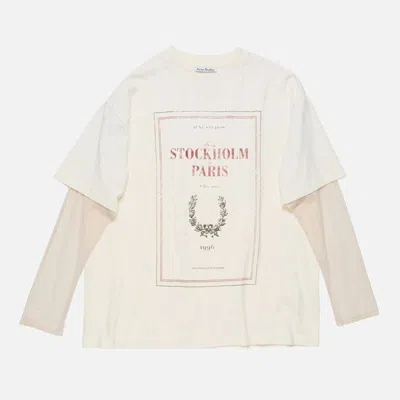 Acne Studios White Layered T-shirt With Print Women