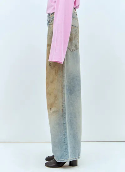 Acne Studios Women Distressed Super Baggy Jeans In Blue