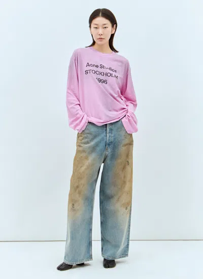 Acne Studios Women Distressed Super Baggy Jeans In Blue