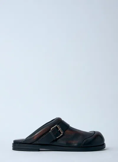 Acne Studios Women Leather Buckle Mules In Black