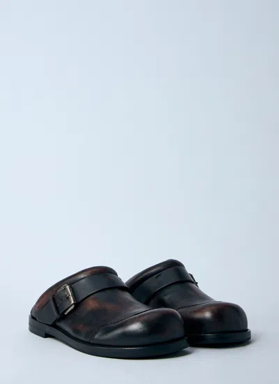 Acne Studios Women Leather Buckle Mules In Black