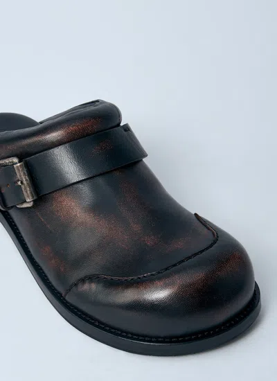 Acne Studios Women Leather Buckle Mules In Black