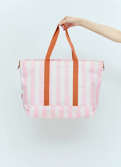 Acne Studios Women Logo Print Striped Tote Bag