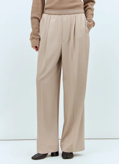 Acne Studios Women Logo Waistband Tailored Pants In Neutral