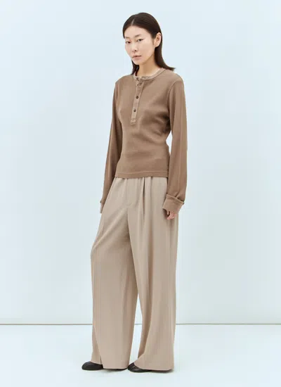 Acne Studios Women Logo Waistband Tailored Pants In Neutral