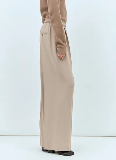 Acne Studios Women Logo Waistband Tailored Pants In Neutral