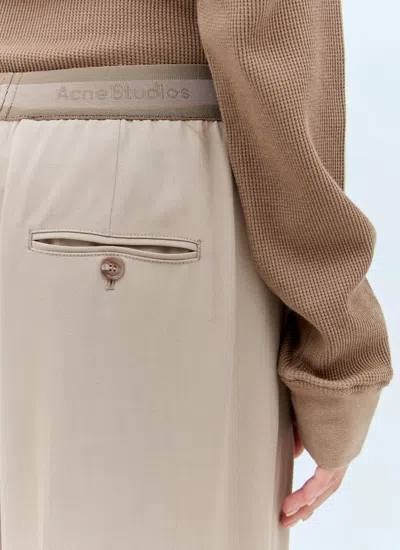 Acne Studios Women Logo Waistband Tailored Pants In Neutral