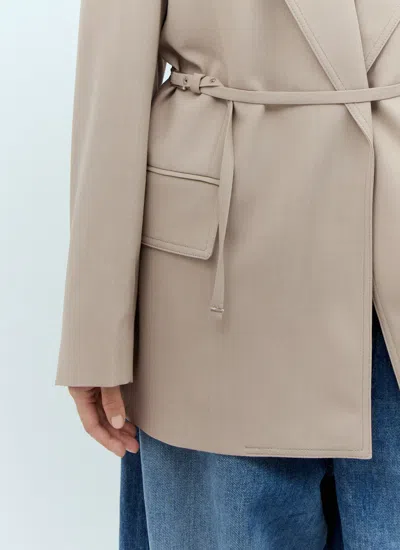 Acne Studios Women Peak Lapels Belted Blazer In Neutral