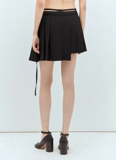 Acne Studios Belted Asymmetric Pleated Grain De Poudre Mini Skirt