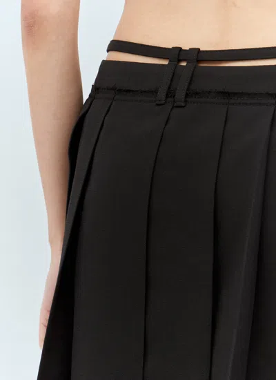 Acne Studios Belted Asymmetric Pleated Grain De Poudre Mini Skirt