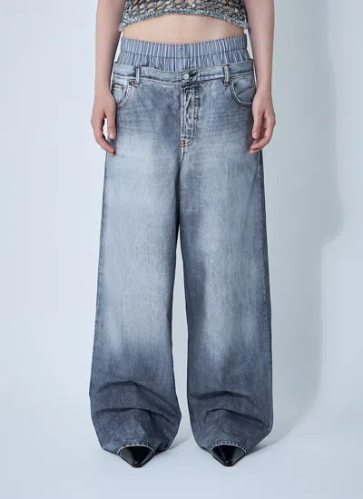 Acne Studios Women Printed Pants In Blue