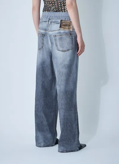 Acne Studios Women Printed Pants In Blue