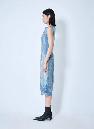 Acne Studios Blue Printed Sequin Midi Dress In Blue
