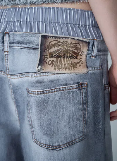 Acne Studios Women Printed Pants In Blue