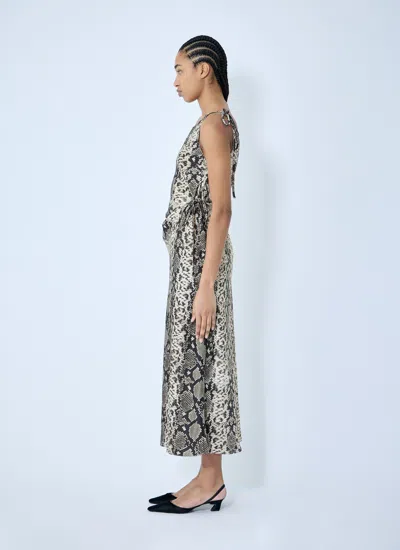 Acne Studios Women Satin Python Print Midi Dress In Black
