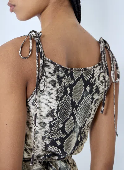 Acne Studios Women Satin Python Print Midi Dress In Black