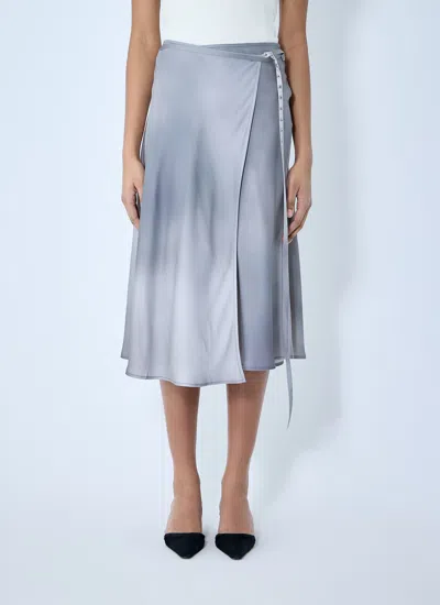 Acne Studios Women Satin Wrap Skirt In Gray
