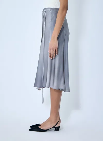 Acne Studios Women Satin Wrap Skirt In Gray