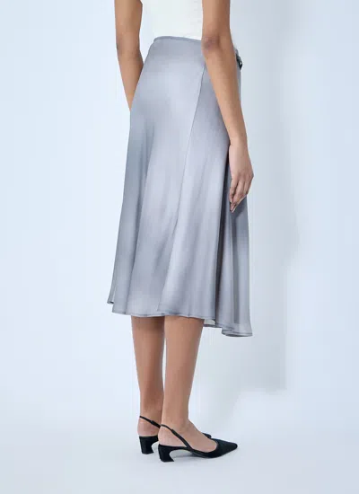 Acne Studios Women Satin Wrap Skirt In Gray