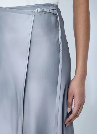 Acne Studios Women Satin Wrap Skirt In Gray