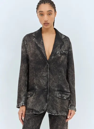 Acne Studios Women Single-breasted Printed Blazer In Black