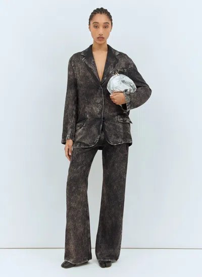 Acne Studios Women Single-breasted Printed Blazer In Black