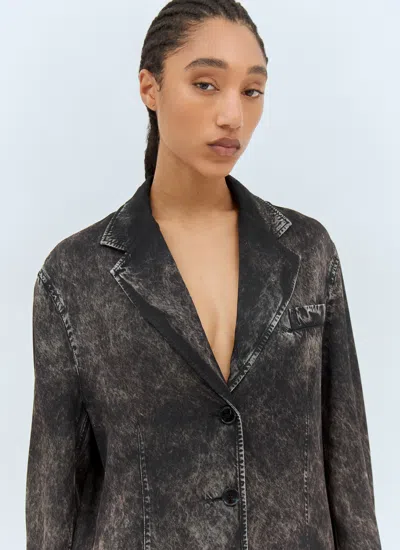 Acne Studios Women Single-breasted Printed Blazer In Black