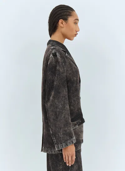 Acne Studios Women Single-breasted Printed Blazer In Black
