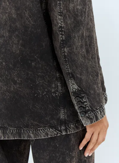 Acne Studios Women Single-breasted Printed Blazer In Black