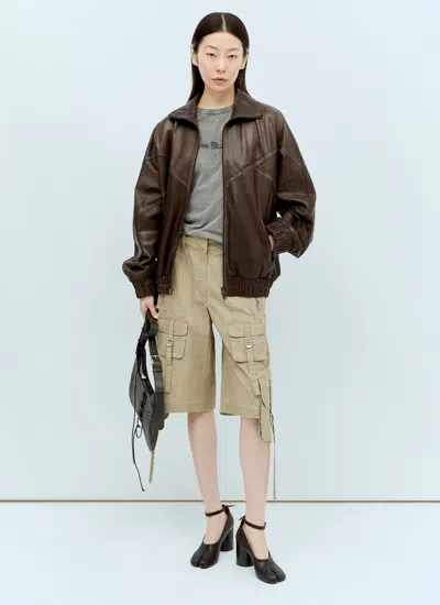 Acne Studios Women Supple Leather Jacket In Brown