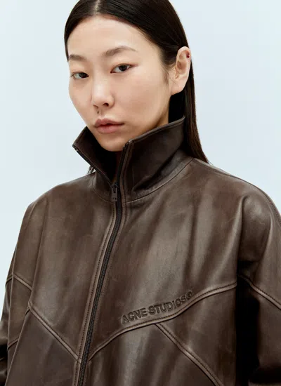 Acne Studios Women Supple Leather Jacket In Brown