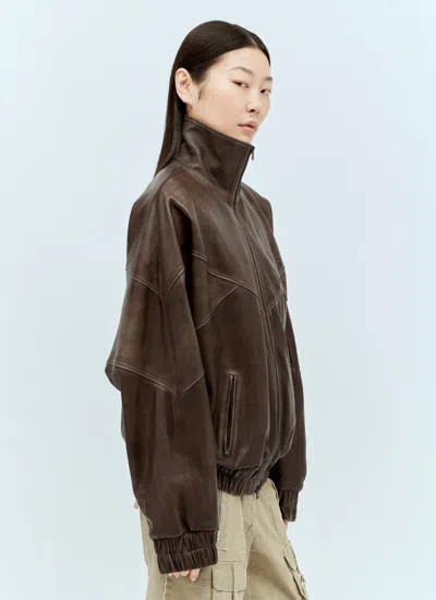 Acne Studios Women Supple Leather Jacket In Brown