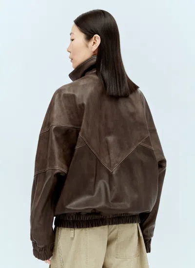 Acne Studios Women Supple Leather Jacket In Brown