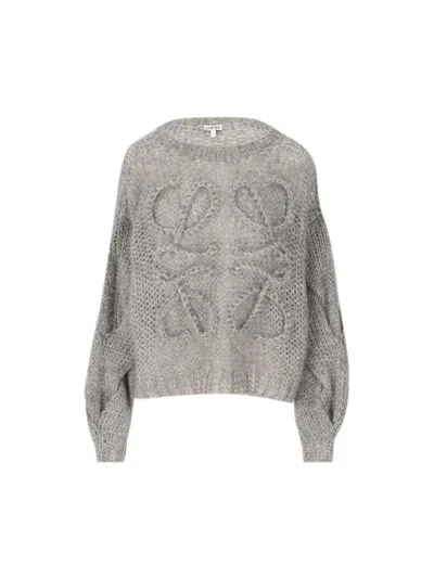 Loewe Logo-embroidered Open-knit Jumper