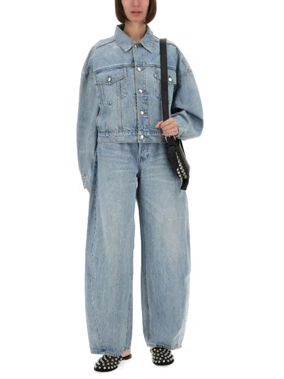 Alexander Wang Blue Regen Cotton Jeans In Blue