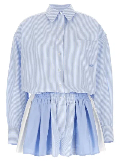 Alexander Wang Prestyled Pleated Boxer Romper Jumpsuit