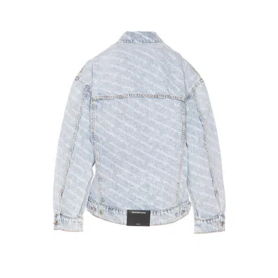 Alexander Wang Women All Over Logo Denim Jacket In Blue
