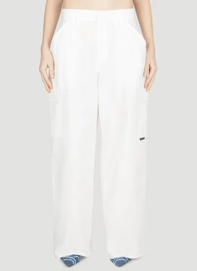 Alexander Wang High-waisted Cotton Cargo Pants In White