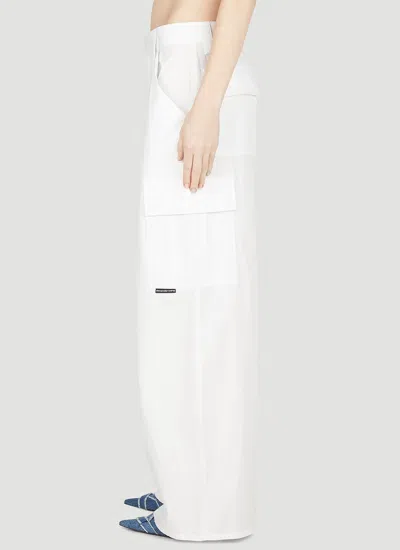 Alexander Wang High-waisted Cotton Cargo Pants In White
