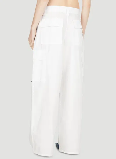 Alexander Wang High-waisted Cotton Cargo Pants In White