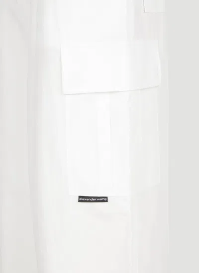 Alexander Wang High-waisted Cotton Cargo Pants In White