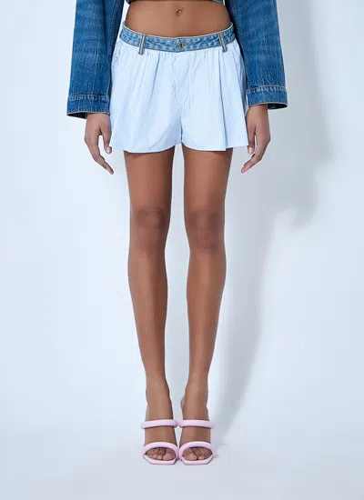 Alexander Wang Women Denim Waistband Shorts In White