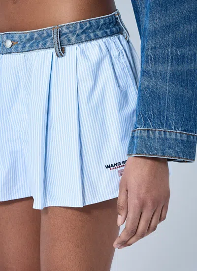Alexander Wang Women Denim Waistband Shorts In White