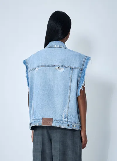 Alexander Wang Women Distressed Denim Vest In Blue