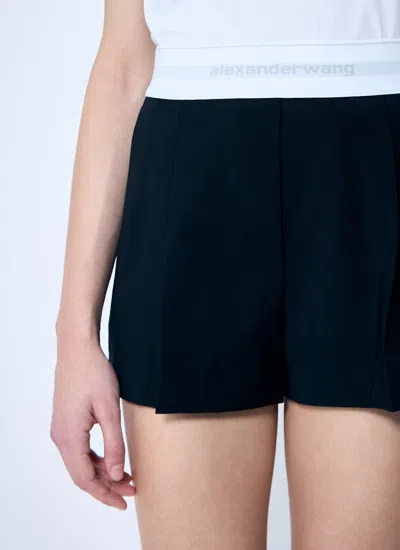Alexander Wang Women High Rise Pleated Shorts In Black