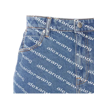 Alexander Wang Women Logo Bite Denim Shorts