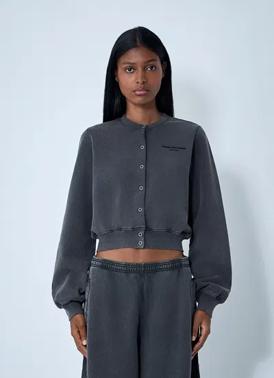 Alexander Wang Women Logo Motif Cardigan In Gray